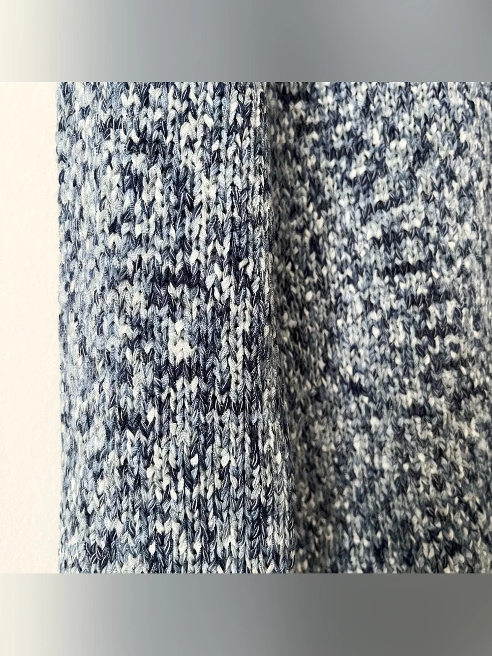NWOT Uniqlo x Ines de la Fressance Women's Blue Denim Ribbon Knit Sweater Size M